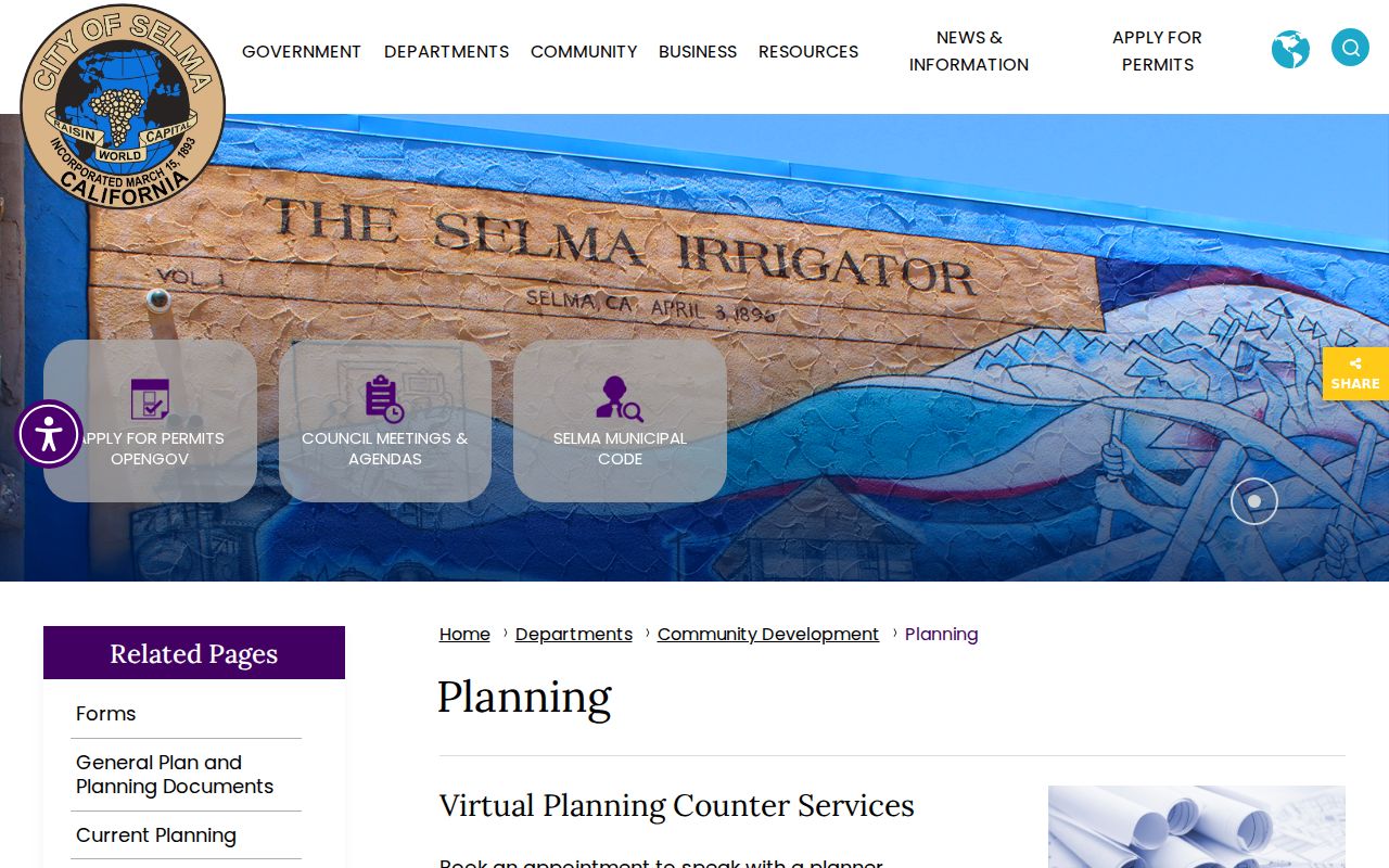 Selma neighbors lookup with Selma planning services and project records