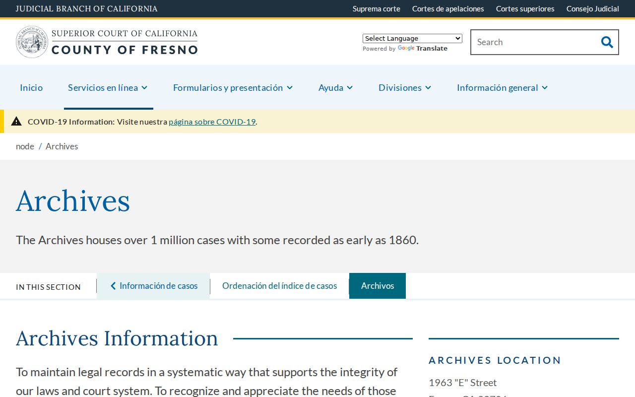 Selma previous residents Fresno court archives access