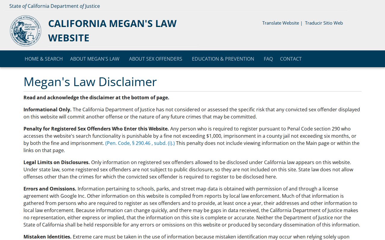 Selma resident lookup California Megan's Law registry search