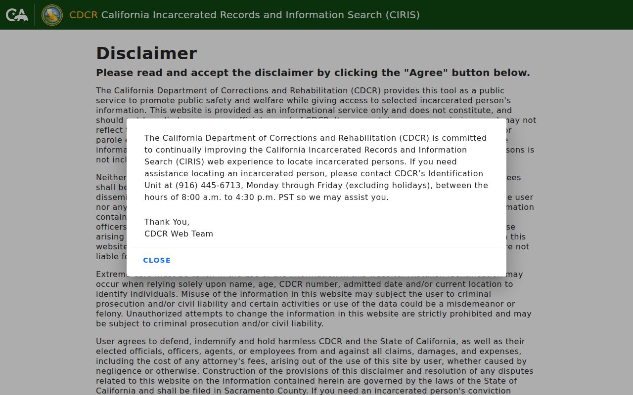 Selma resident lookup California CDCR prison population search